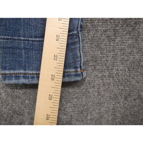 Judy Blue Skinny Fit Jeans Size 11/30 Lined Buffalo Plaid Blue Distressed Denim - Picture 12 of 12